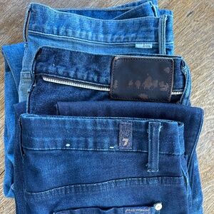 3 pairs: Mother, Seven for All Mankind, Moussy, women size 30